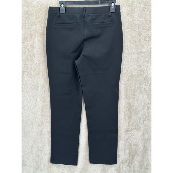 Quince Pants Womens Medium Petite Black Ultra Stretch Ponte Straight Minimalist - Picture 2 of 9